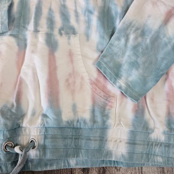 C&C California Womens 1/4 Zip Tie Dye Sweatshirt Beach Fleece 80s 90s Boho Top M - Picture 13 of 16